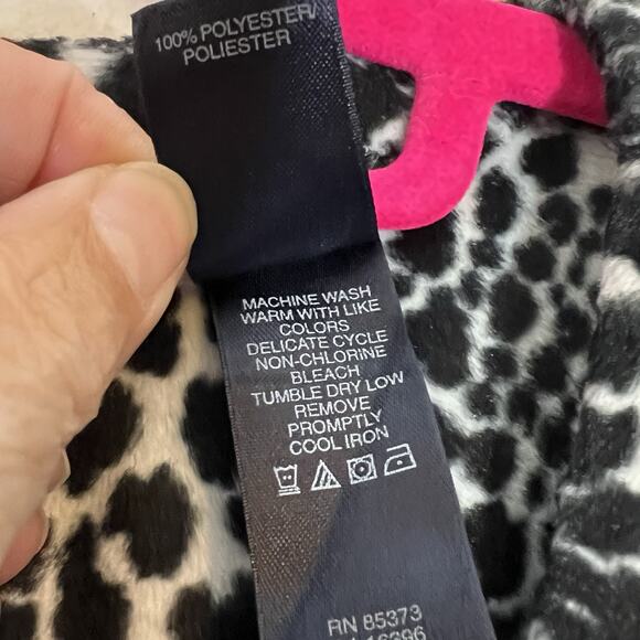 Crazy Horse Black & White Animal Print Vest XL Faux Fur Cheetah Full Zip Mobwife - Picture 4 of 5